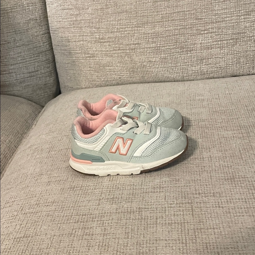 New Balance Kids' Pink and Gray Sneakers